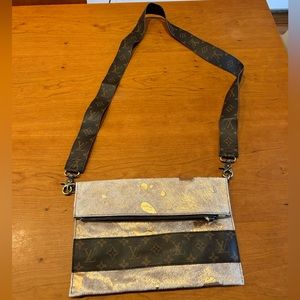 Repurposed authentic LV keep it gypsy bag. Crossbody or clutch.
